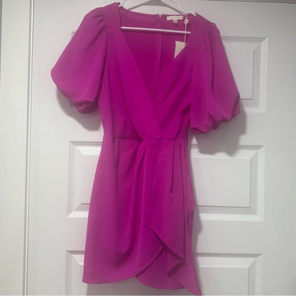 Flying Tomato Magenta Wrap Mini Dress